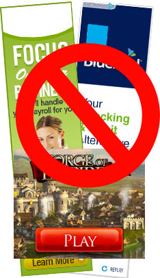 Remove ads from game pages